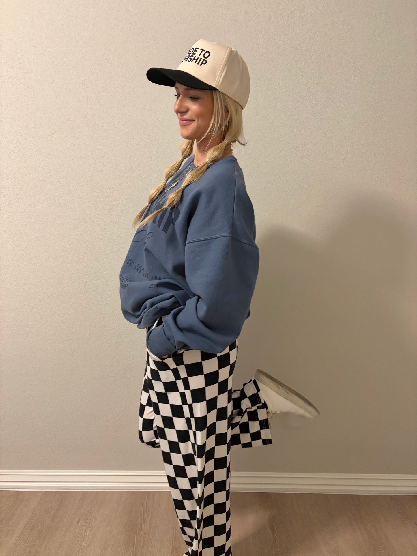 Checkered Wide Leg Pants