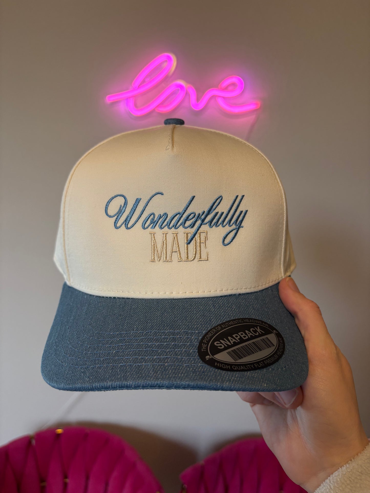 Denim 'Wonderfully Made' Hat