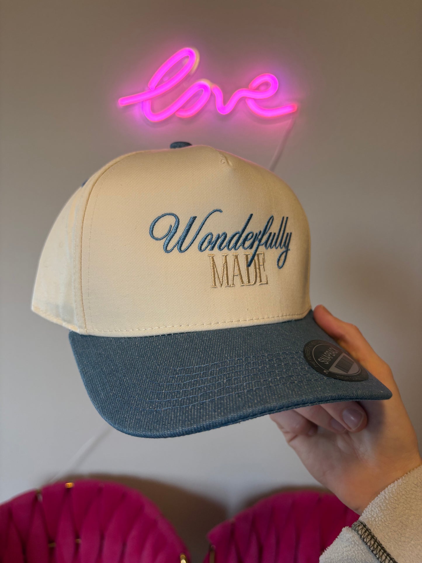 Denim 'Wonderfully Made' Hat