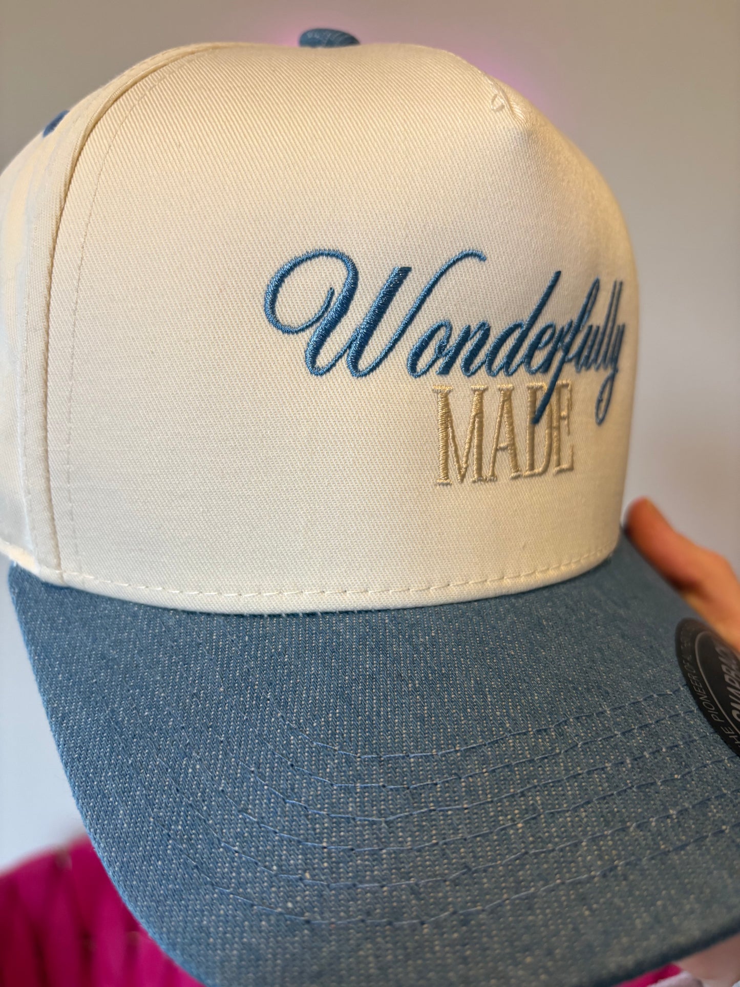 Denim 'Wonderfully Made' Hat