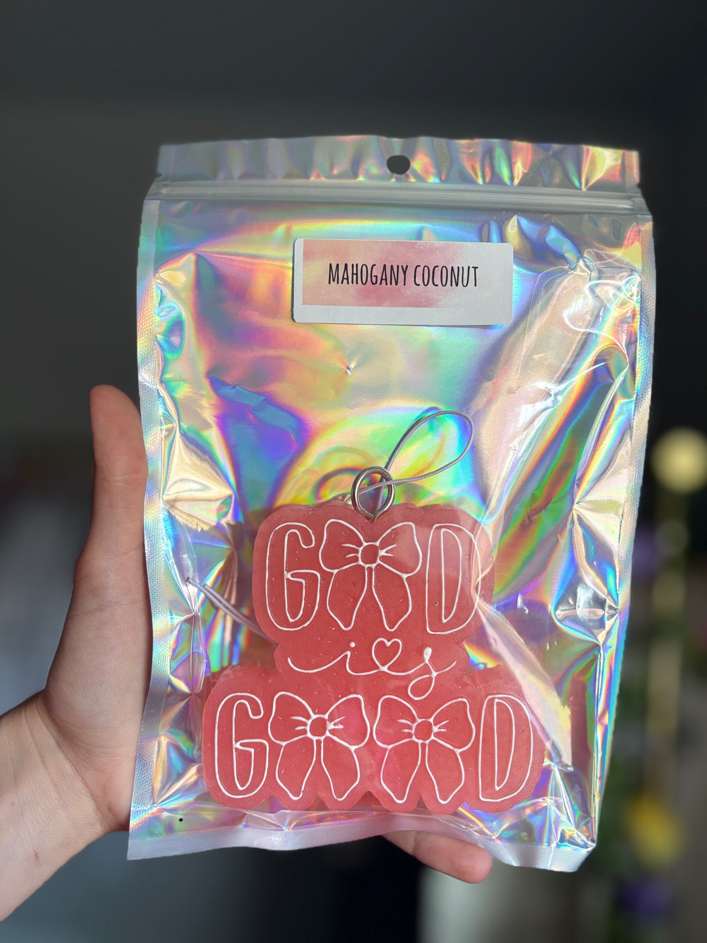 'God is good' car freshie
