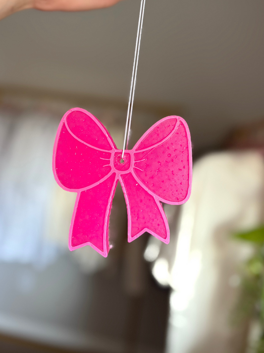 Pink bow car freshie