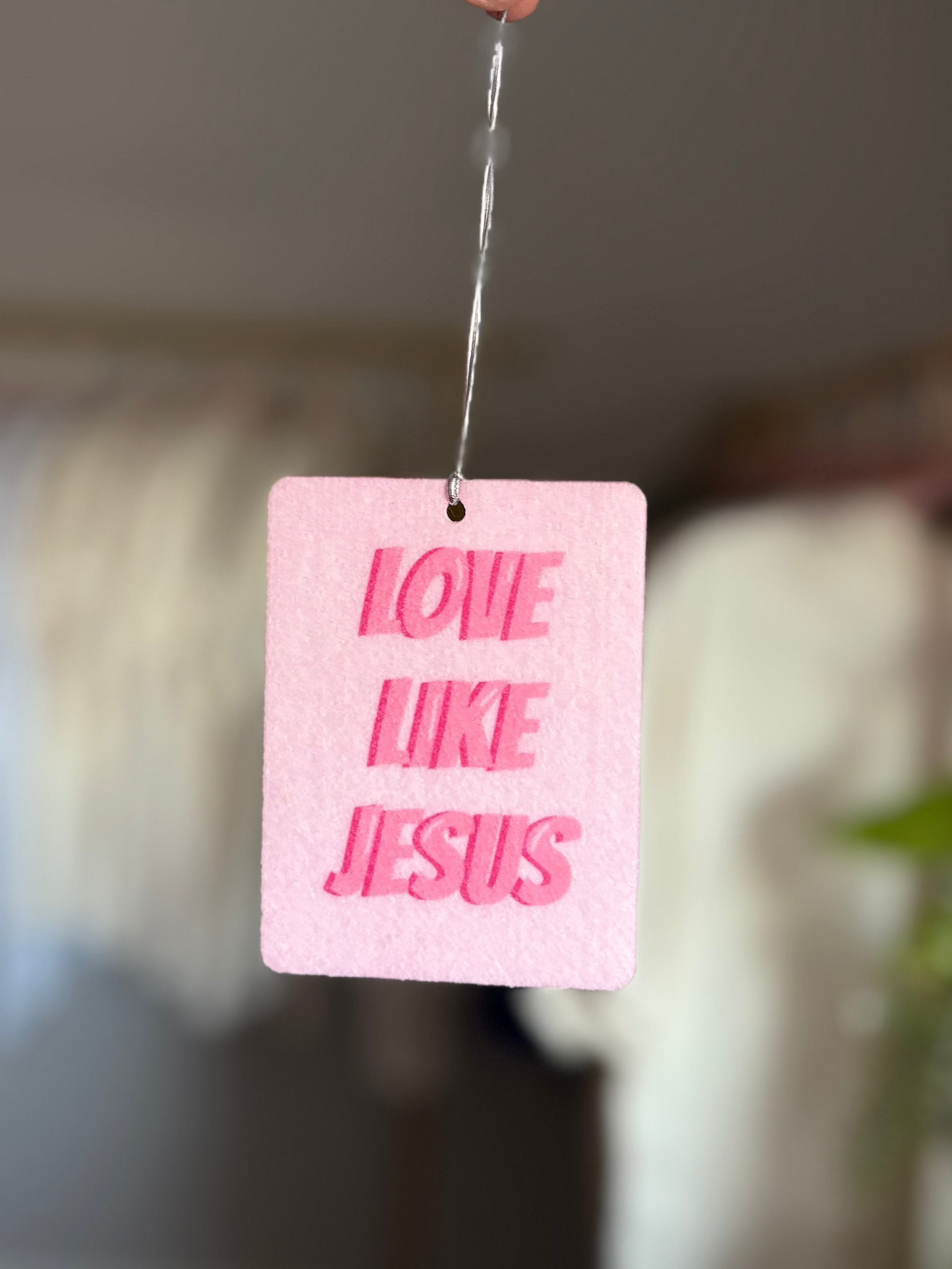 'Love Like Jesus' car freshie